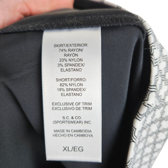 S.C. & CO. Womens XL Skirt Skort White Black Geometric Print - Picture 2 of 6